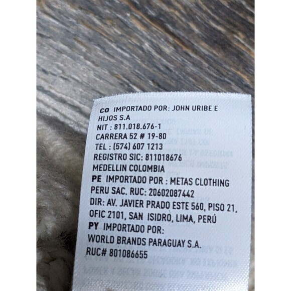 American Eagle Chunky Knit Sweater Beige V Neck Size M Y2K - Picture 7 of 10